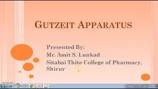 Gutzeit Apparatus: Used for Arsenic Limit Test