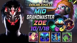 GrandMaster Зои MID vs Виктор - Zoe LOL Пожиратель душ Меджай Раскрытая книга заклинаний - KR 11.11