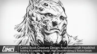 Comic Book Creature Design: Arachnomorph Headshot | High Detail Rendering & Texture Details
