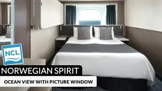 NCL Spirit | Oceanview Stateroom with Picture Window Full Tour & Review 4K | Category OA, OB