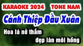 Karaoke CÁNH THIỆP ĐẦU XUÂN | Tone Nam Nhạc Xuân phối mới v2 | Organ 9669