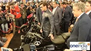 Karan Singh Grover unveils UM motorcycles at Delhi Auto Expo 2016.