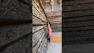 Halebeedu🛕. #temple #halebeedu #saree #sari #poses #pose #best #travel #kannadavlogs