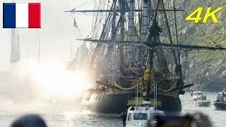 L' Hermione Abriendo fuego con sus cañones (4K). Festival Marítimo de Pasajes. 2018
