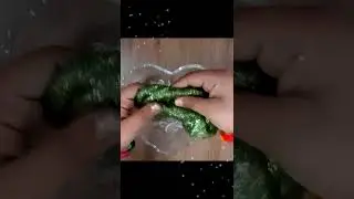 mixing green glitter in yellow slime #slime #trending #shorts #youtubeindia #youtubeshorts #art #fun
