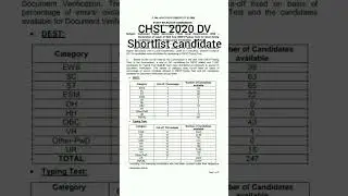 wa re wa SSC ( CHSL 2020  DV SHORTLIST CANDIDATE)
