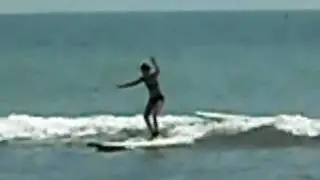 Meg Clifford 1st surf ride 9/19/09 in Dana Point, California