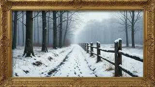 Winter pictures background video |&nbsp; Winter forest ambience | Oil painting| TV frame luxurious art|