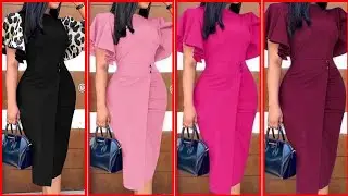 💯❣️Elegant Simplicity: Versatile Plain Bodycon Dress for Workwear (Target of fashion)2025,,,*