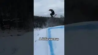Lil warmup #freestyle #freeski #skiing #warmup #snowpark #180 #art #style #shorts #followcam