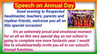 Speech on Annual Day in English | Farewell day speech in English | School Annual day English Speech