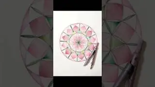 Hand-drawn geometry with colours🌈#geometry #compassdrawing #geometricdrawing #maths #handdrawn