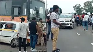 Major accident in Pune | Bus runs over 7 public vehicles | Live