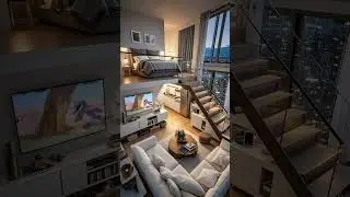 Room & Soft Rain #CozyVibes #LoftApartment #RainyDayFeels #InteriorAesthetic #Shorts