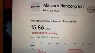 🔴 Malvern Bancorp Inc MLVF Stock Trading Facts 🔴