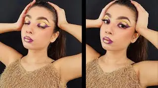 Full Cut Crease Eye Makeup Step by Step with Creative Lip Art