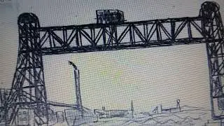 Seaboard Coast Line Railroad Vertical Lift Bridge (Removed) Savanah, Georgia.