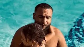 ￼Bella’s evening swim with daddy #swimming