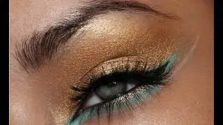 Arabic Gold and Turquoise Eye Makeup