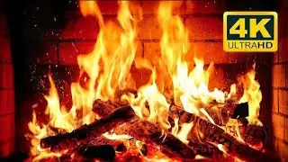 🔥 4K Fireplace Ambience (24/7 NO MUSIC). Fireplace with Burning Logs and Crackling Fire Sounds