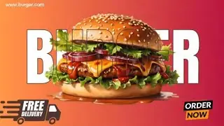 Delicious Burger Banner Design | Canva Tutorial 🍔