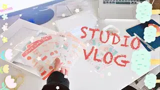 art studio vlog 002: prepping new merch, making new stickers, packing orders