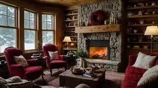 Soft Winter Piano Music 🎹 Fireplace Ambience & Falling Snow ❄️ Relax, Study, and Unwind