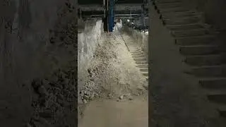 eal Footage from a Mining Shaft: People Lifting and Descending Conveyor System