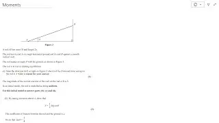 A-level Mechanics Edexcel 2023 Q6 - Moments on a vertical wall