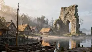 Ancient Celtic Medieval Music 🌄 Calm River, Old Village | Relaxing Fantasy Ambience