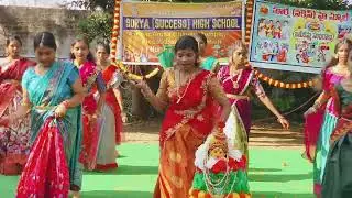 Bathukamma Celebrations (2025-26) in our Surya(Success) High School ...Dance by 9th &10th  Girls