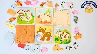 Farm Animal Puzzle for Toddlers | Solve Animal Puzzles | Preschool Learning Video