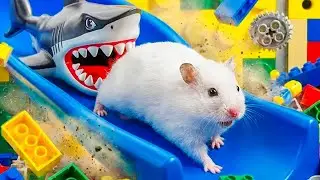 Hamster Escape the Maze via a Slide in a Heart-Pounding Shark Challenge | Hamster Maze