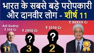 Highest Charity Donor in India | भारत के सबसे बड़े दानवीर लोग | Biggest Philanthropist of India