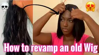 HOW TO REVAMP AN OLD SYNTHETIC WIG | MAGIC LACE CURVED PART WIG