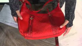 Maxx New York Pebble Leather Hobo Bag with Croco Leather Trim with Gabrielle Kerr