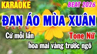 Karaoke Đan Áo Mùa Xuân Tone Nữ Nhạc Xuân Dễ Hát Nhất 2026 | Thanh Hải