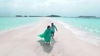 Como Cocoa island  Sand Bank Drone shot in Exotic Maldives