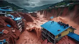 Flood Disaster in China - Houses Destroyed, Cars Swept Away