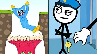 Hugy's Funny Animated Story VS Thief Puzzle — Satisfying ASMR Gameplay All