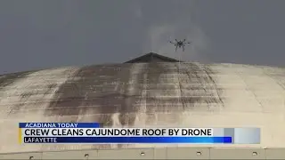 Drone cleaning at Cajundome