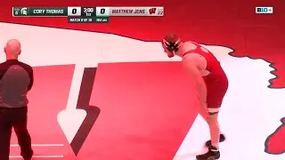 184lbs Wisconsin's Matthew Jens vs. Michigan State's Cory Thomas | Big Ten Wrestling