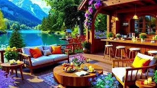 Cozy Lakeside Summer Caf&eacute; Ambience | Morning Jazz Music, Nature Sounds & Peaceful Vibes,  Relaxation