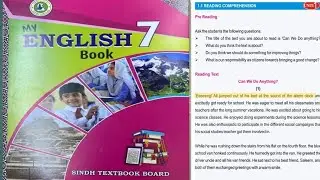 English Class 7: Sindh Textbook board ||Lesson 1|| Can we do something?||Reading Comprehension