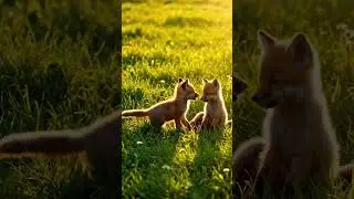 Fox babies playing 🦊 #animals