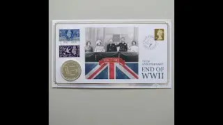 2020 VE Day 75th Anniversary Silver &pound;5 Pounds Coin Cover - UK First Day Covers Harrington & Byrne