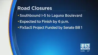 Road Closures Southbound On I-5 To Laguna Boulevard