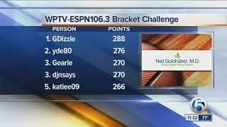 Update on WPTV/ESPN 106.3 Bracket Challenge