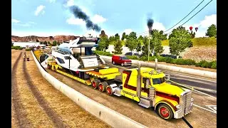 ATS 1.50 | Luxury Yacht | 35.935 lb| Peterbilt 389 | Cummins ISX 565 | Lowboy trailer  #ats #truck