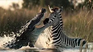 Crocodile and zebra fighting|Animal Clash AI|